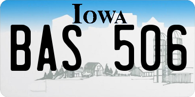 IA license plate BAS506