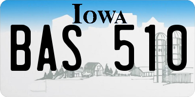 IA license plate BAS510