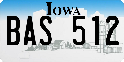 IA license plate BAS512
