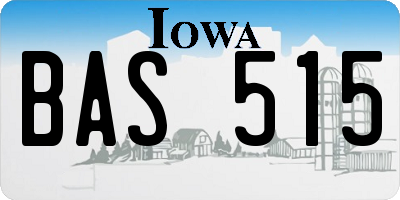 IA license plate BAS515