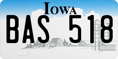 IA license plate BAS518