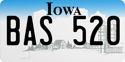 IA license plate BAS520
