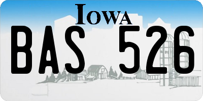 IA license plate BAS526