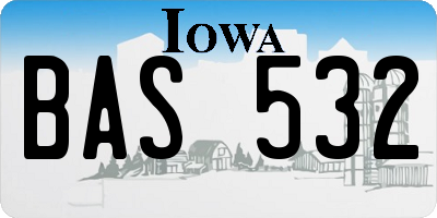 IA license plate BAS532