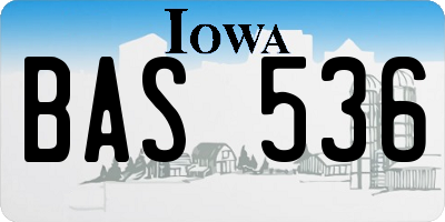 IA license plate BAS536