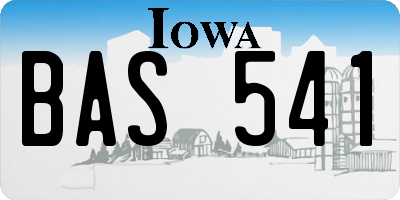 IA license plate BAS541