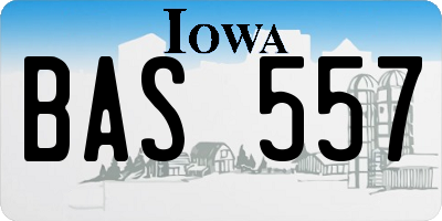 IA license plate BAS557