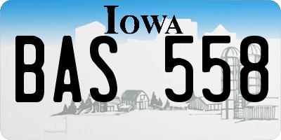 IA license plate BAS558