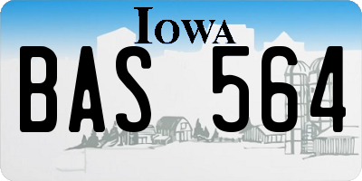 IA license plate BAS564