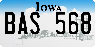 IA license plate BAS568