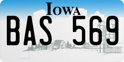 IA license plate BAS569