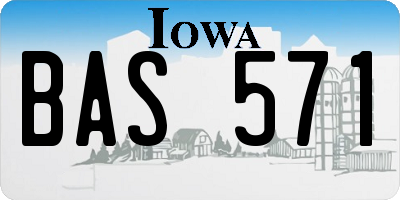 IA license plate BAS571
