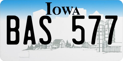 IA license plate BAS577