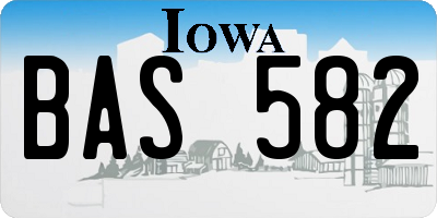 IA license plate BAS582