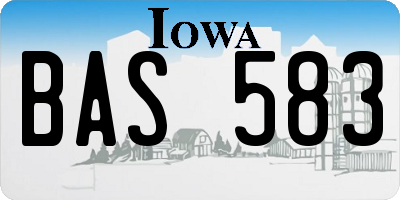 IA license plate BAS583