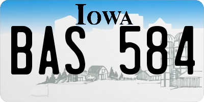 IA license plate BAS584