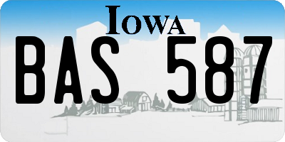 IA license plate BAS587