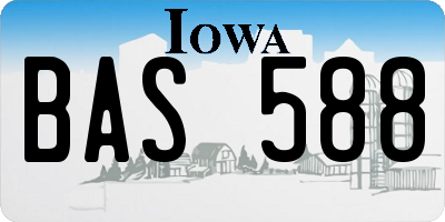 IA license plate BAS588