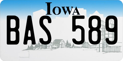 IA license plate BAS589