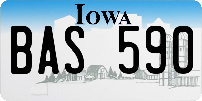 IA license plate BAS590