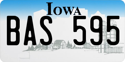 IA license plate BAS595