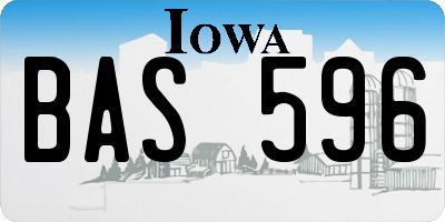 IA license plate BAS596