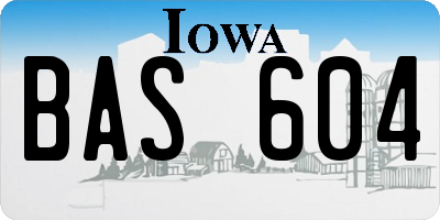 IA license plate BAS604