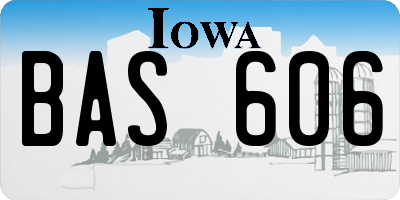 IA license plate BAS606