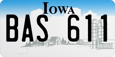 IA license plate BAS611