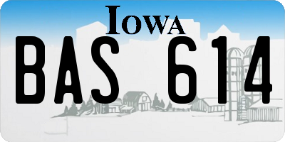 IA license plate BAS614