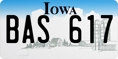 IA license plate BAS617