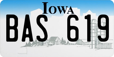 IA license plate BAS619