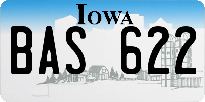 IA license plate BAS622