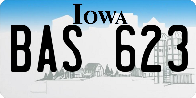 IA license plate BAS623