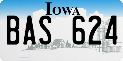 IA license plate BAS624