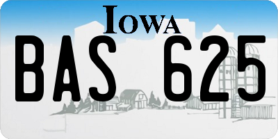 IA license plate BAS625