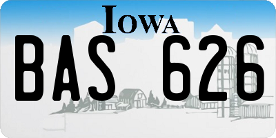 IA license plate BAS626