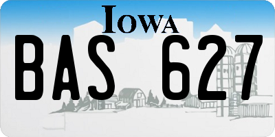 IA license plate BAS627