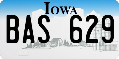 IA license plate BAS629