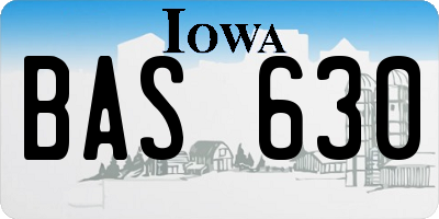IA license plate BAS630