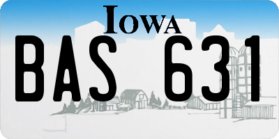 IA license plate BAS631