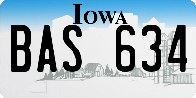 IA license plate BAS634
