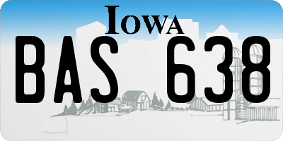 IA license plate BAS638