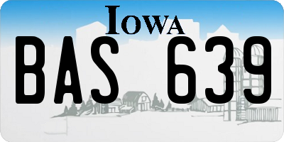 IA license plate BAS639