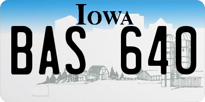 IA license plate BAS640