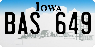 IA license plate BAS649