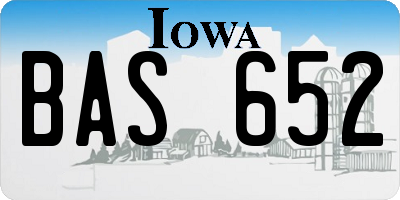 IA license plate BAS652