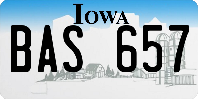 IA license plate BAS657