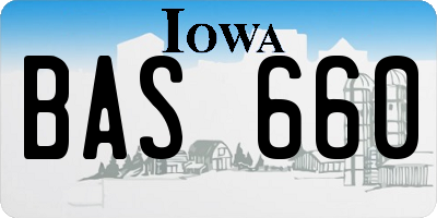 IA license plate BAS660