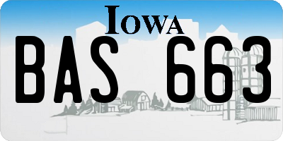 IA license plate BAS663